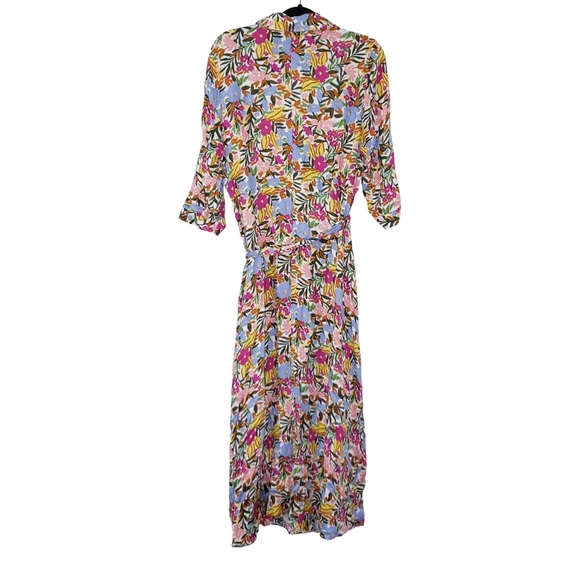 NWT Eloquii Elements Waist Tie Button Front Floral Maxi Dress - Picture 4 of 8